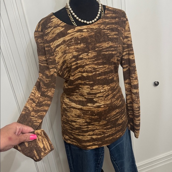 Escada Brown and Tan Knit Top - Picture 3 of 7